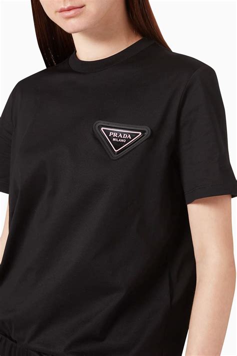 women's prada logo t shirt